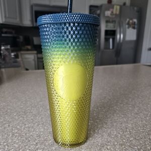 Starbucks 24oz Studded Tumbler – Ombre Blue & Yellow Gradient – Summer 2022